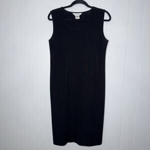 Exclusively Misook Women’s Black Knit Tank Sheath Dress Size Medium